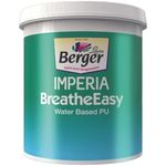 Berger Imperia Breathe Easy | German Water-Based Technology for Non-Toxic Anti-Microbial Wood Finish| Clear Matt | For Interior & Exterior Wood, Walls & Floors | Low VOC | No Odour | 4L