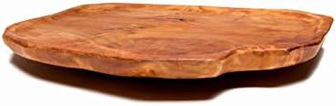 Driini Premium Handmade Root Wood Lazy Susan Turntable Organizer - Rustic Wooden Serving Platter Cheese Board (12")