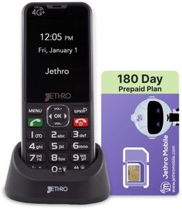 Jethro SC490 4G Unlocked Large Button Cell Phone for Seniors + Unlimited Talk & Text, 4GB of High-Speed Data | 6-Month Plan