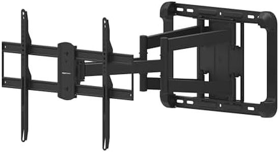 Amazon Basics Heavy-Duty Extension Dual Arm, Full Motion Articulating TV Mount for 37-80 inch TVs up to 132 lbs, fits LED LCD OLED Flat Curved Screens