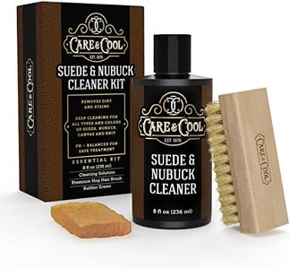 Care & Cool Suede and Nubuck Cleaner Kit (8 oz) Restores Color & Vibrancy to Shoes Clothes, and Furniture (Essential Kit)