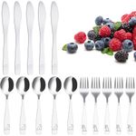 HAIJED 15Pcs Kids Toddler Cutlery Set, Stainless Steel Kids Fork Spoon and Cutter Set, Baby Knife Spoon, Kids Flatware Set Dishwasher Safe for Children Toddler