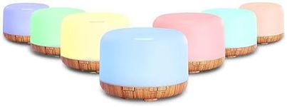 Devanti Aroma Diffuser, 500ml Air Humidifier Purifier Essential Oils Car Airs Freshener Vaporizer Aromatherapy Diffusers Scent Booster Home Office Bedroom Humidifiers Steam, 7 Led Light Multicoloured