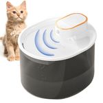 Qpets® USB Cat Water Fountain, 3L Cordless Rechargeable Silent Cat Water Fountain Smart Induction Cat Water Fountain Automatic Water Filteration Circulation Cat Water Fountain