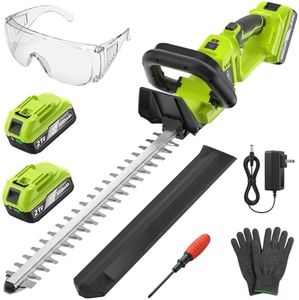 OGERY 20-Inch Brushless Cordless Hedge Trimmer with 2×3.0Ah Battery, 21V Electric Bush & Shrub Trimmer with Display, 2-Speed Control, 180° Rotatable Handle, Dual-Safety Switch for Garden Yard Care