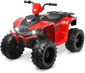 Kidzone 12V Ride On ATV Vehicle 3-7 Yeas Old Big Kid up to 77lbs, Electric 4-Wheeler Quad Battery Powered Car for Boys & Girls Gift Whit DIY License Plate, MP3, High Low Speeds, LED Light, Bluetooth