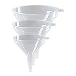 Set of 3 - Funnel for Liquid, Oil Transfer - Plastic Funnel for Narrow Necked Bottles Kitchen Funnel for Liquid and Powder Transfer (Transparent)