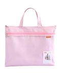 A4 Document Bag Zip Bag Nylon Mesh Bag Waterproof Double Zip Small Labels Student Office Supplies Travel Bag Pink