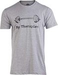 My Therapist (Barbell) | Funny Workout Working Out Weight Lifting Lifter Joke Man T-Shirt-(Adult,L)