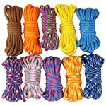 UOOOM 10 pcs Paracord Bracelet rope Parachute Cord Outdoor Survival Rope Set DIY Manual Braiding 10 Feet (Colorful x 10 pcs)