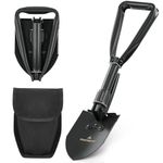 CO-Z Mini Folding Shovel High Carbon Steel Portable Lightweight Outdoor Survival Shovel, Nylon Carry Case, Camping, Hiking, Digging, Backpacking, Car Emergency