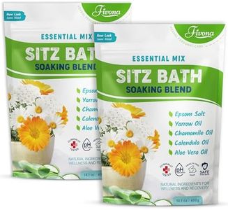 Fivona All Natural Sitz Bath Soaking Blend - Epsom Salt with Pure Essentials Oils - for Hemorrhoid, Fissure, Postpartum Care, Bartholin Cyst Treatment - Essential Mix - 2 Pack (14.1 oz Each)