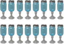 Southern Homewares Mason Stemware Wine Glass, 16-Ounce, Blue, 16-Pack