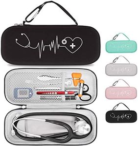 HESPLUS Stethoscope Case for 3M Littmann Classic III, Lightweight II S.E, Cardiology IV Diagnostic, MDF Acoustica Deluxe Stethoscopes, Extra Room for LED Penlight Scissors and Nurse Accessories, Black