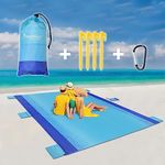 SYOURSELF Beach Blanket Picnic Blanket, 79" X 83"(4-8 Adults) Beach Mat Sand Free Waterproof, Large Sand Proof Beach Blanket, Portable Outdoor Compact Picnic Mat for Beach Picnic Camping Travel