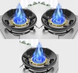 Nanda's Gas Saver Burner Stand (Pack of 3): Fire & Windproof Energy-Saving Metal Support with 4 Legs for Indian Gas Chula, 0.7mm Thickness