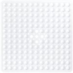 XIYUNTE Square Shower Mats Non Slip Anti Mould - 53 x 53 cm Rubber Anti Slip Bath Mat with Suction Cups and Drain Holes, Machine Washable, White