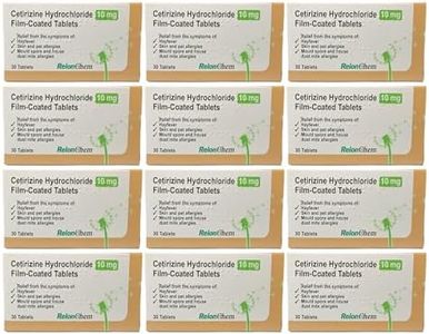 12 Months Supply Cetirizine Hayfever and Allergy Tablets 30 x 12 RelonChem