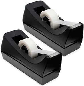 Desktop Tape Dispenser - Non-Skid Base - Weighted Tape Roll Dispenser - Perfect for Office Home School (Tape not Included) 2 Pack