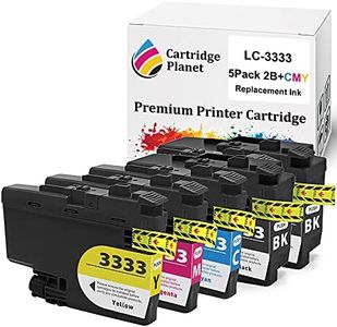 Cartridge Planet 5 Pack (2BK,1C,1M,1Y) Compatible Ink for Brother LC-3333 LC3333 for Brother DCPJ1100DW MFCJ1300DW