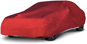 Budge RSC-3 Indoor Stretch Car Cover, Luxury Indoor Protection, Soft Inner Lining, Breathable, Dustproof, Car Cover fits Cars up to 200", Red, Size 3: Fits up to 16'8"