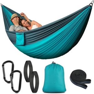 Hamac Camping, PHYSEN Hamac Outdoor Suspendu 2 Personnes, 300 kg Capacité de Charge,Respirante, Portable, Tissu en Nylon Robuste Ultra-léger Hamac, pour Les Voyages, Plage, Jardin
