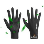 PROBEROS® Sun Protection Gloves UPF 50+ Summer Ice Silk UV Upgrade Anti-Slip Palm Touch Screen Finger Tips Design Unisex Black for Driving, Golfing, Riding - M