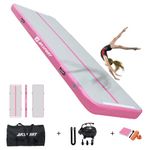 AKSPORT Air Track Gymnastics Tumbling Mat Inflatable Floor Mats with Electric Air Pump for Home/Tumble/Gym/Training/Cheerleading/Parkour 10/13/16/20/23/26/29/33ft (Pink, 400x100x10cm)