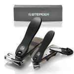 Steinder Nail Clipper SET-360 Degree Rotary (Made in Korea) Stainless Steel Fingernail Toenail Clipper & Nail Clipper for men senior for easy cutting Premium Clippers