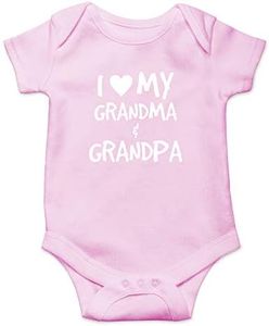 CBTwear I Love My Grandma & Grandpa Baby Bodysuit Adorable Romper Clothing Funny Cute Infant Outfit (Newborn, Pink)