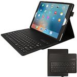 TECHGEAR STRIKE FOLIO Keyboard Case fits Apple iPad Pro 12.9" (2017 / 2nd Gen & 2015 / 1st Gen) - PU Leather Case with Built in Detachable Bluetooth Wireless UK QWERTY Keyboard and Stand (Black)