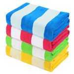 Exclusivo Mezcla 4-Pack Large Microfiber Beach Towels Set, Quick Dry,Pool/Swimming/Bath Towel for Adults/Kids (Blue/Hot Pink/Green/Yellow, 76x152 CM), Lightweight and Highly Absorbent