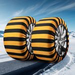 highsam Super Grip Snow Socks, Textile Snow Chains for Cars, EN 16662-1 Certification, Set of 2 Snow Socks, Traction Aid, Size XL