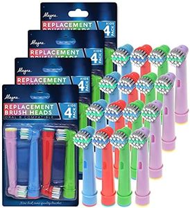 Replacement Toothbrush Heads for Oral B Braun Electric Base- 16 Pk of Kids Colorful Brush Heads Compatible With Oralb- Soft Bristles, Small Heads, Fits Pro 1000, Triumph, Clean, Action, X Cross + More