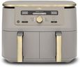 Ninja MAX Dual Zone Digital Air Fryer, 2 Drawers, 9.5L, 6-in-1, Uses No Oil, Air Fry, Max Crisp, Roast, Bake, Reheat, Dehydrate, Non-Stick, Dishwasher Safe Baskets, Stone Gold DZ400UKSTGD