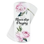 Cottage Garden EBKM-EM111S Never Stop Praying Rose and Silver Tone 6 x 3 Inch Paper Cross Embellished Place Keeper Bookmark Pack of 12