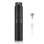 Lisapack 8ML Atomizer Perfume Spray Bottle for Travel, Empty Refillable Cologne Dispenser, Portable Sprayer (Matte Black)