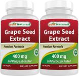 Best Naturals GrapeSeed Extract 400 mg Veggie Capsule, 120 Count (120 Count (Pack of 2))