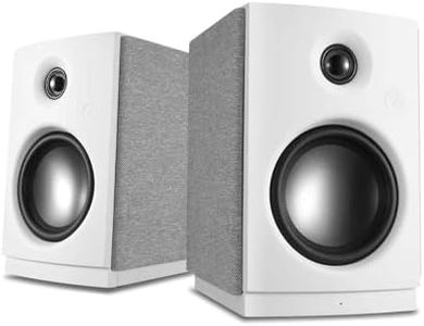 HiVi-Swans OS-10 HiFi Stereo Speakers, Bluetooth 5.0 Active Computer Bookshelf Speakers - 4'' Dynamic Woofer, Powered Desk Speakers 62w RMS with Touch Control for PC/Phone/TV - White