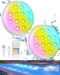 Pool Lights, 2024 Upgraded Rechargeable Submersible LED Lights with Remote, 16 Colors IP68 Waterproof Pool Lights for Inground Pool above Ground, Aquarium, Hot Tub