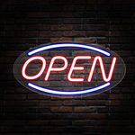 Neon Sign Board (Large) LED Neon Open Sign, 18"x 12" New Neon Signs, Ultra Bright for Office, Electric Light Up Signs for Bars, Stores, Coffee Shop, Hotel etc.