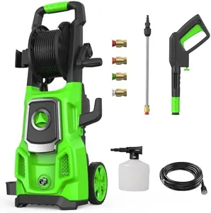 Electric Pressure Washer, SWIPESMITH, Power Washer Machine with Hose Reel,4 Quick Connect Nozzles, Foam Cannon, for Cars, Patios, and Floor Cleaning