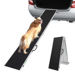 LIEKUMM 214 x 38 cm Dog Car Ramp, Portable Dog Ramp, Aluminium Foldable Pet Ramp With Non-slip Surface for Dogs, 110KG Loading Capacity