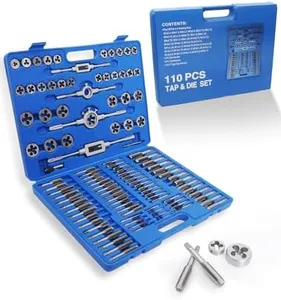 EilxMag 110PCS Hardened Alloy Steel Metric Tap and Die Rethreading Tool Set - Cutting External & Internal Threads with Storage Case (Pakage)