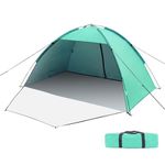 Beach Tent, Portable Beach Camping Tent for 3-4 Person Anti-UV 50+ Sun Shelter Tent with Extended Zippered Porch for Family Kids Baby Outdoor Picnic,Beach, Garden, Camping, Fishing