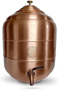 100% Pure Copper water Dispenser Storage Tank Pot, Stainless Steel Faucet spigot and Lid included, Healthy Organic Water Yoga Meditation 3.17 Gallon (12 Liters)