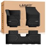 LASFIT Floor Mats for GMC Terrain Denali/Chevy Equinox 2018-2024, Non-Slip Odorless All-Weather Protection TPE Car Liner, More Coverage Areas, 1st and 2nd Row Set, Black