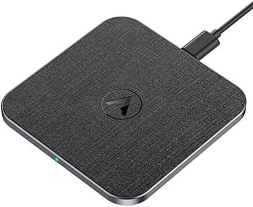 AGPTEK 15W Chargeur Induction, Qi Chargeur sans Fil Rapide pour iPhone 14/13/12/11/Pro Max/XS/XR/X/8Plus, Samsung Galaxy S23/S22/S21/S20/S10/S9/S8, Huawei, Xiaomi, Google, AirPods 2/3/Pro, Cuir Noir