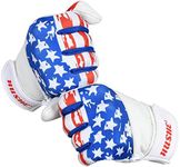 Hushe' American Flag Baseball Batting Gloves USA Flag Baseball Batting Gloves for Youth Adult & Unisex (White) (X Large, Youth)