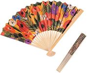 Fun Express Folding Fan Hand Held - Stay Cool and Stylish With 12 Cuban Havana Nights Hand Fans Foldable - Stay Comfortable, Enjoy Cool Breezes and Beat the Heat with Cuban Hand Fan Foldable Bulk